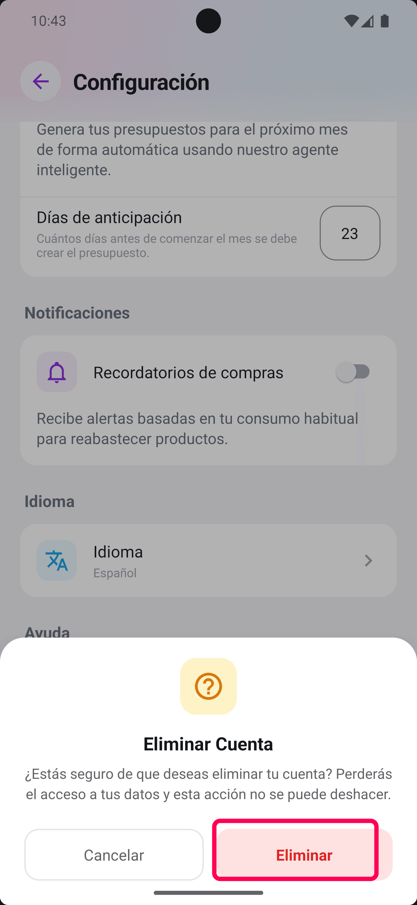 Confirmar eliminación
